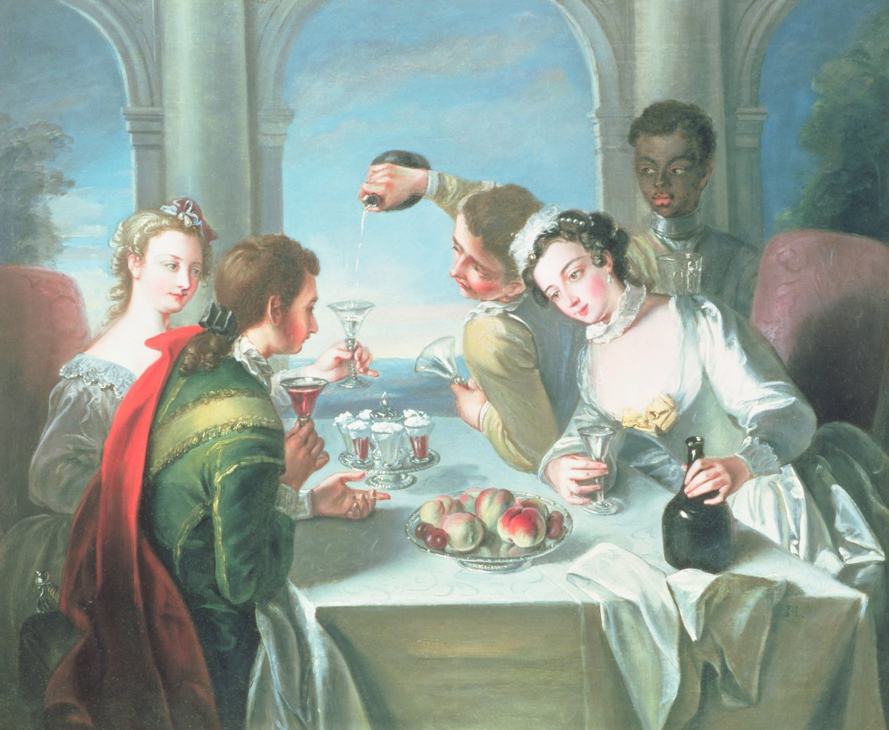 The Five Senses: The Sense of Taste, efter Philippe Mercier (1689-1760) av French School