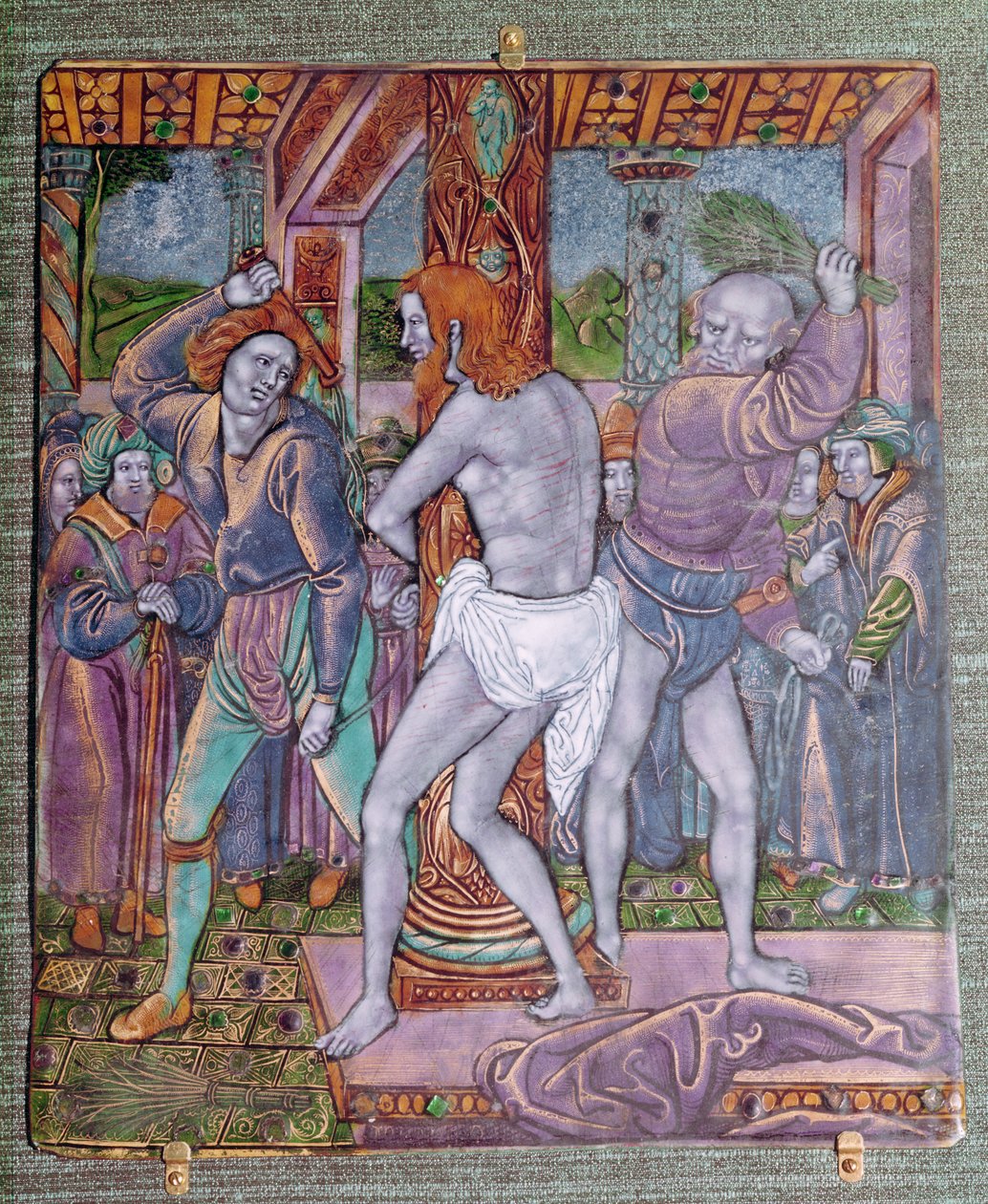 The Flagellation of Christ, av Jean I. Penicaud (ca 1500-1530), ca 1510 (Limoges emalj) av French School