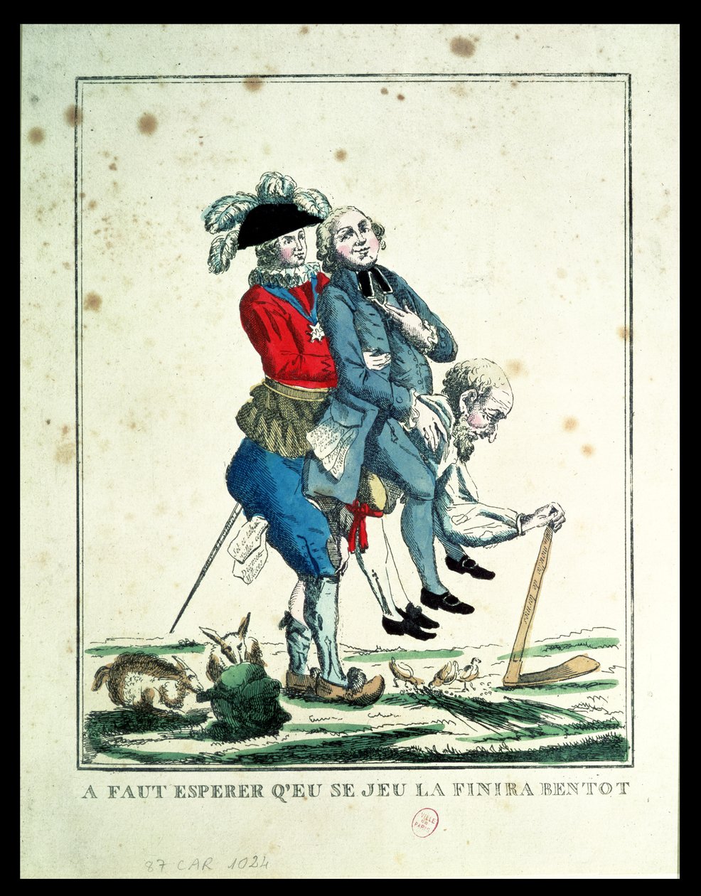 Mchezo Lazima Uishe Hivi Karibuni, Mkulima Akimbeba Mchungaji na Mtukufu, 1789 (ona pia 157778)swed av French School