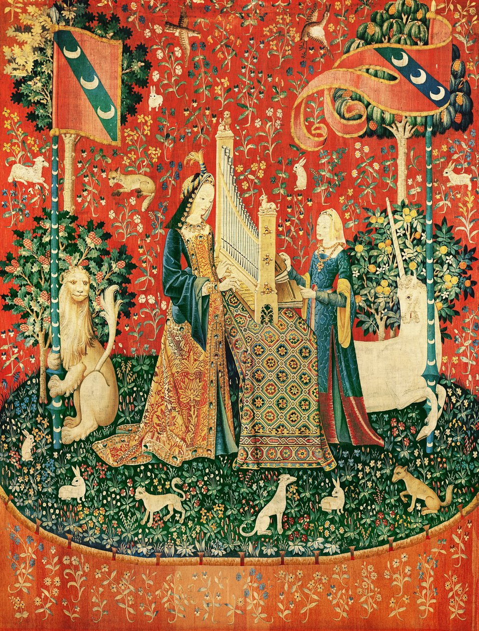 The Lady and the Unicorn: Hearing (gobeläng) av French School