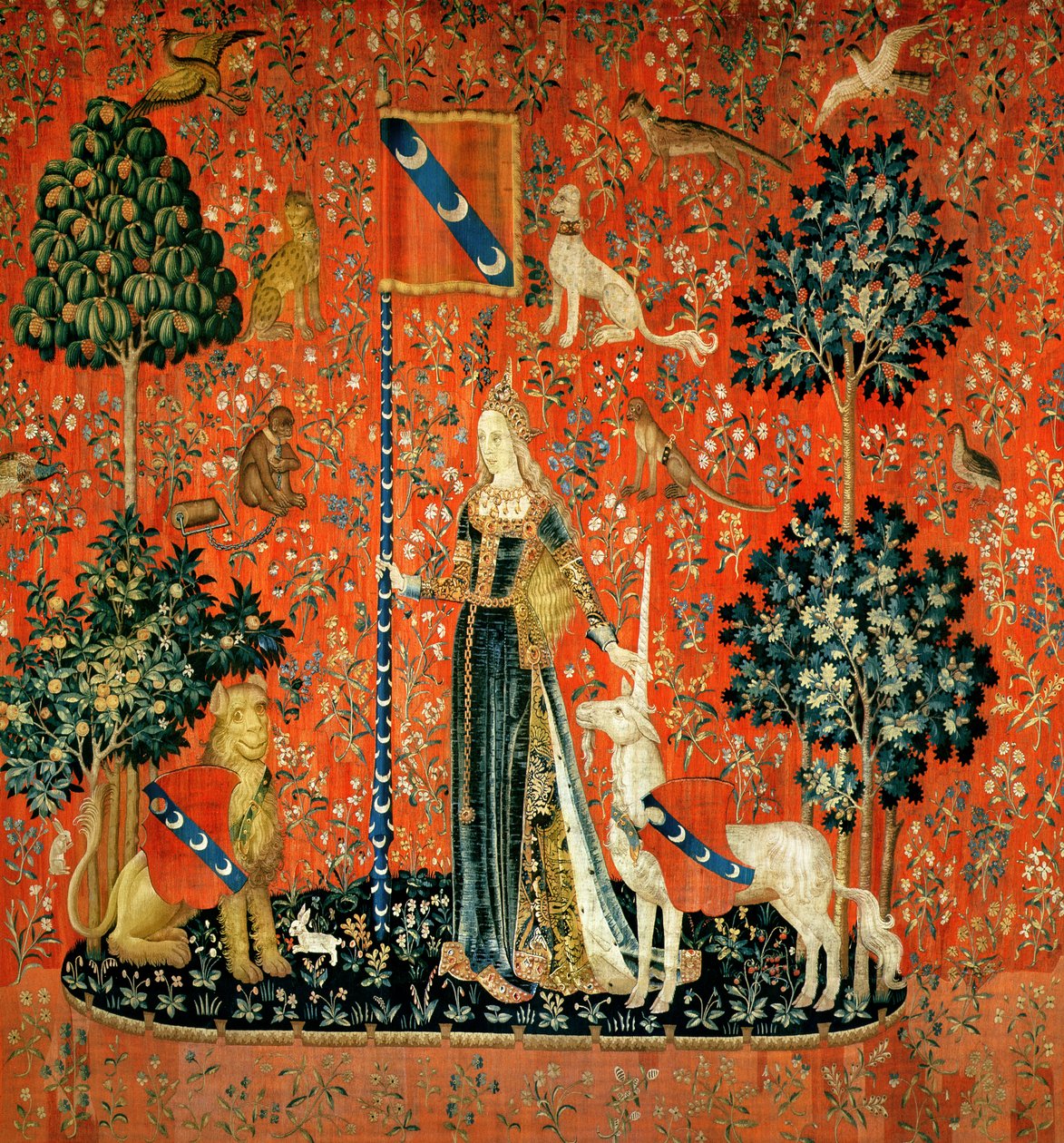 The Lady and the Unicorn: Touch (tapet) av French School