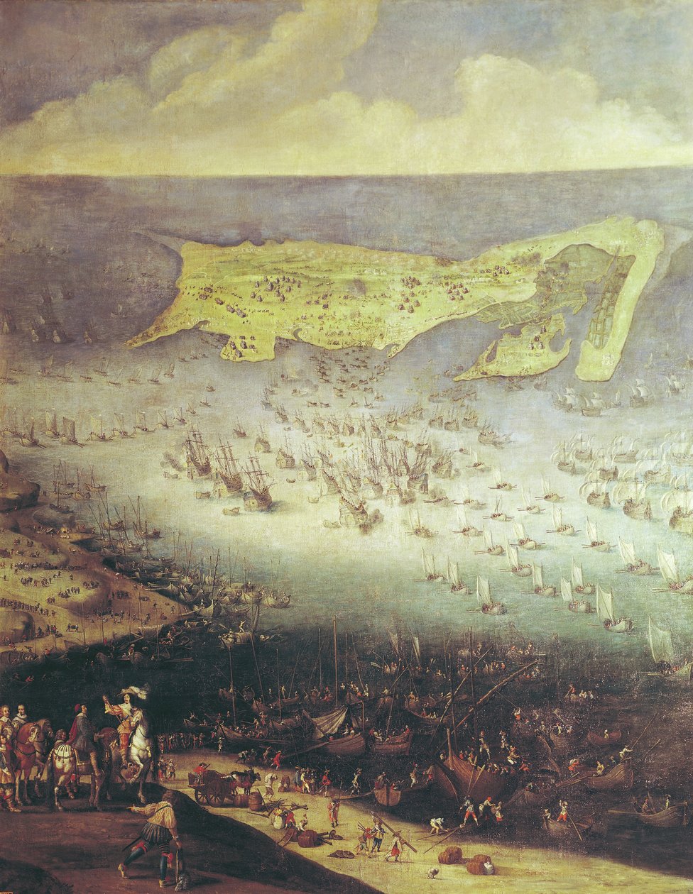 Upphävandet av belägringen av Ile de Re den 8 november 1627 (se 158116 och 182427 för närmare uppgifter). av French School