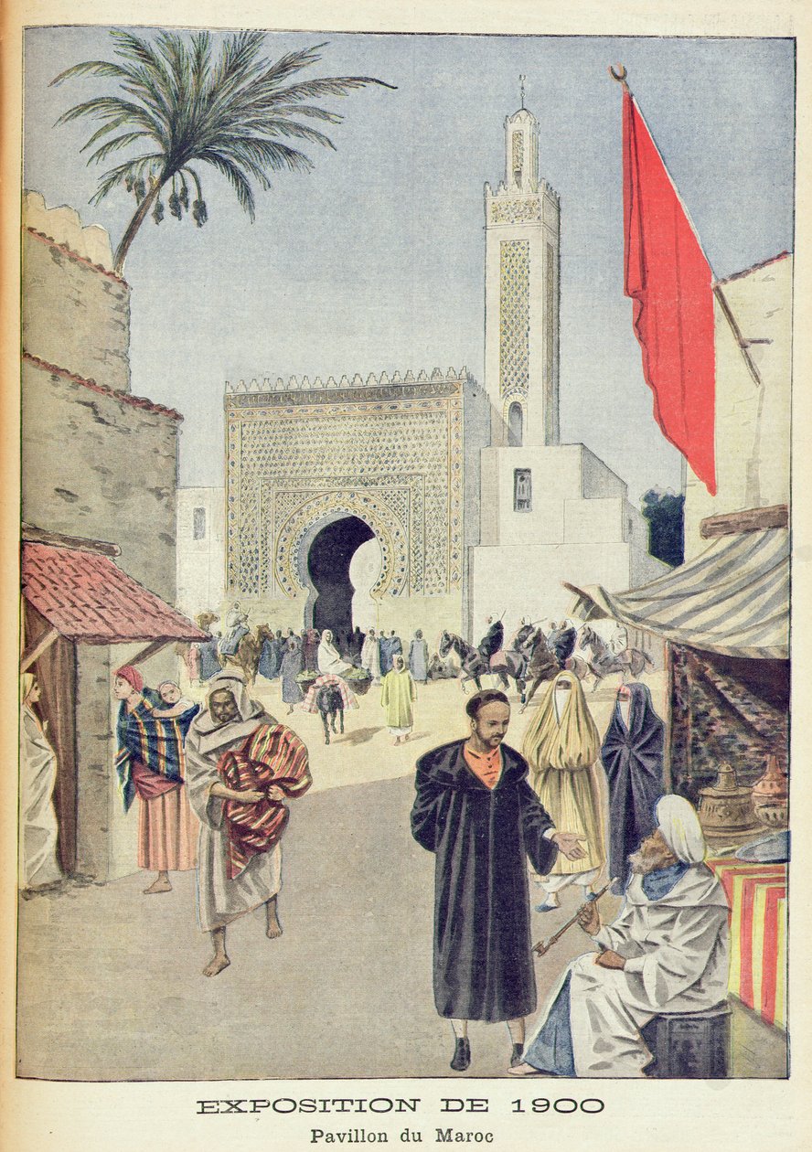 Den marockanska paviljongen vid världsutställningen 1900, Paris, illustration från 