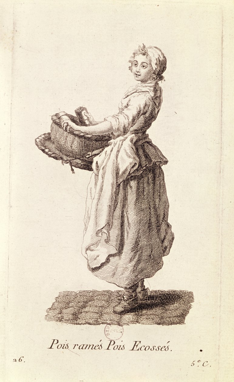 Ärtsäljaren, från "Petits Metiers de Paris" av French School