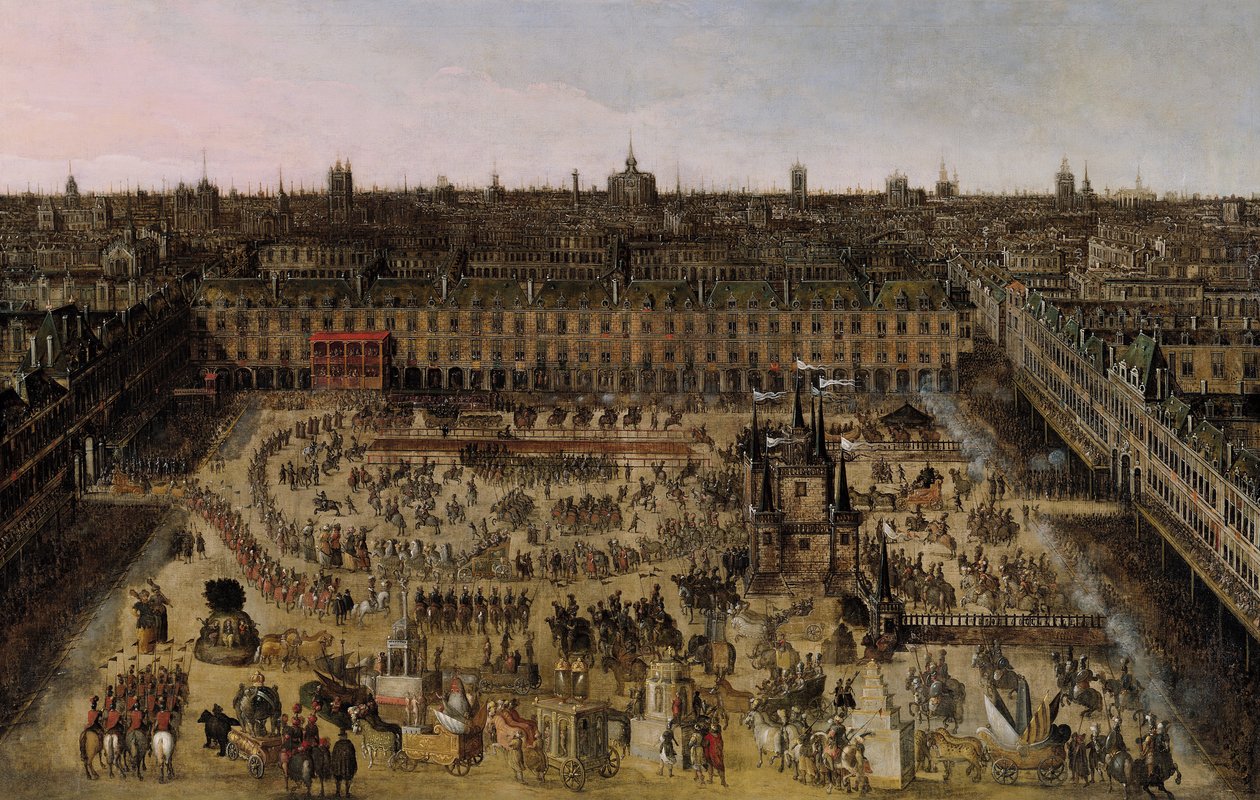 Place Royale och karusellen 1612 av French School