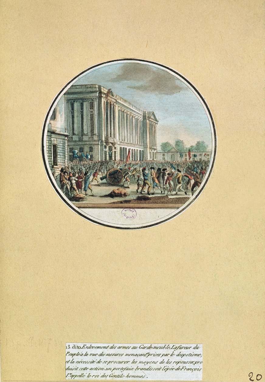 Vapenbeslaget från Garde-Meuble de Paris, 13 juli 1789 av French School
