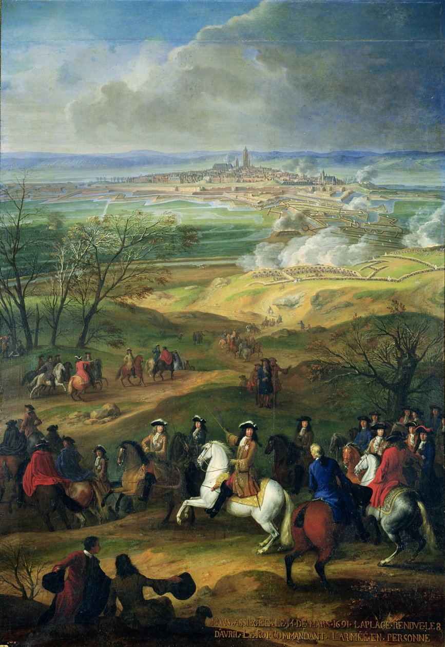 Belägringen av Mons av Ludvig XIV (1638-1715) 9 april 1691 av French School