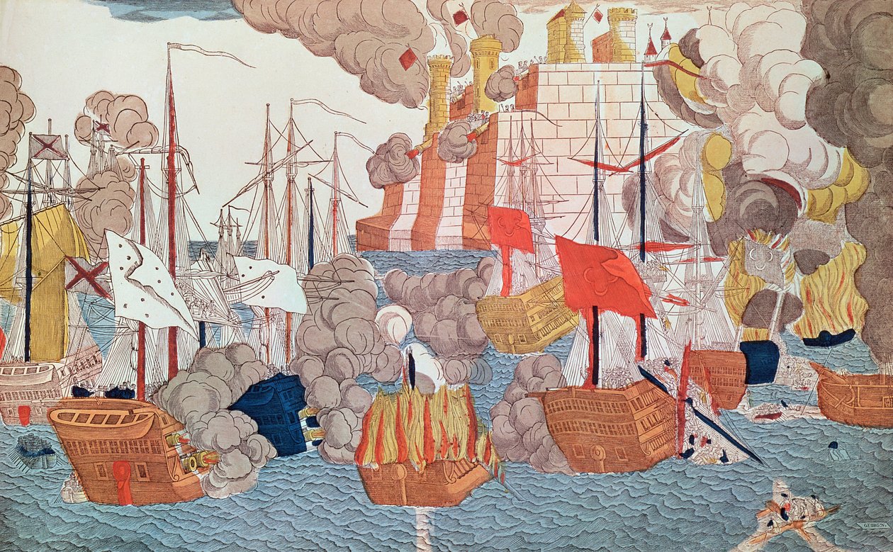 Belägringen av Navarino, 20 oktober 1827 av French School