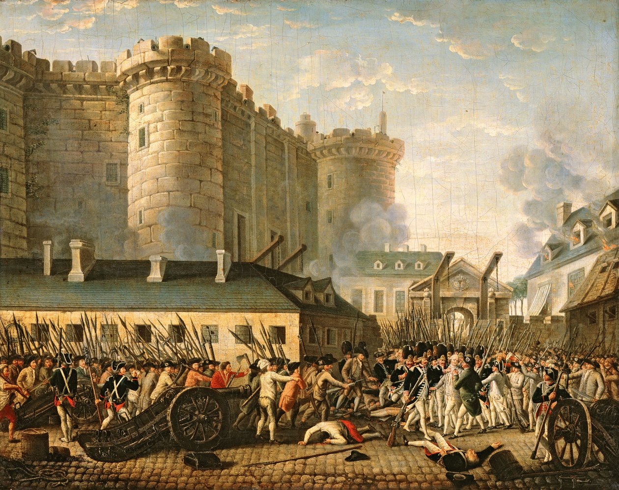 Intagandet av Bastiljen, 14 juli 1789 av French School