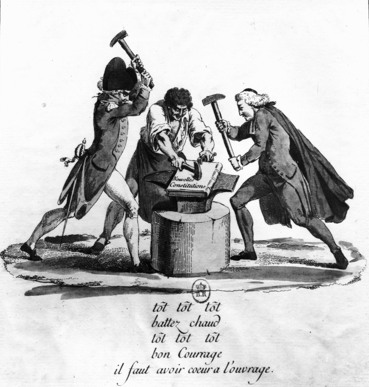 The Three Orders, smide den nya konstitutionen på ett städ, 1789 av French School
