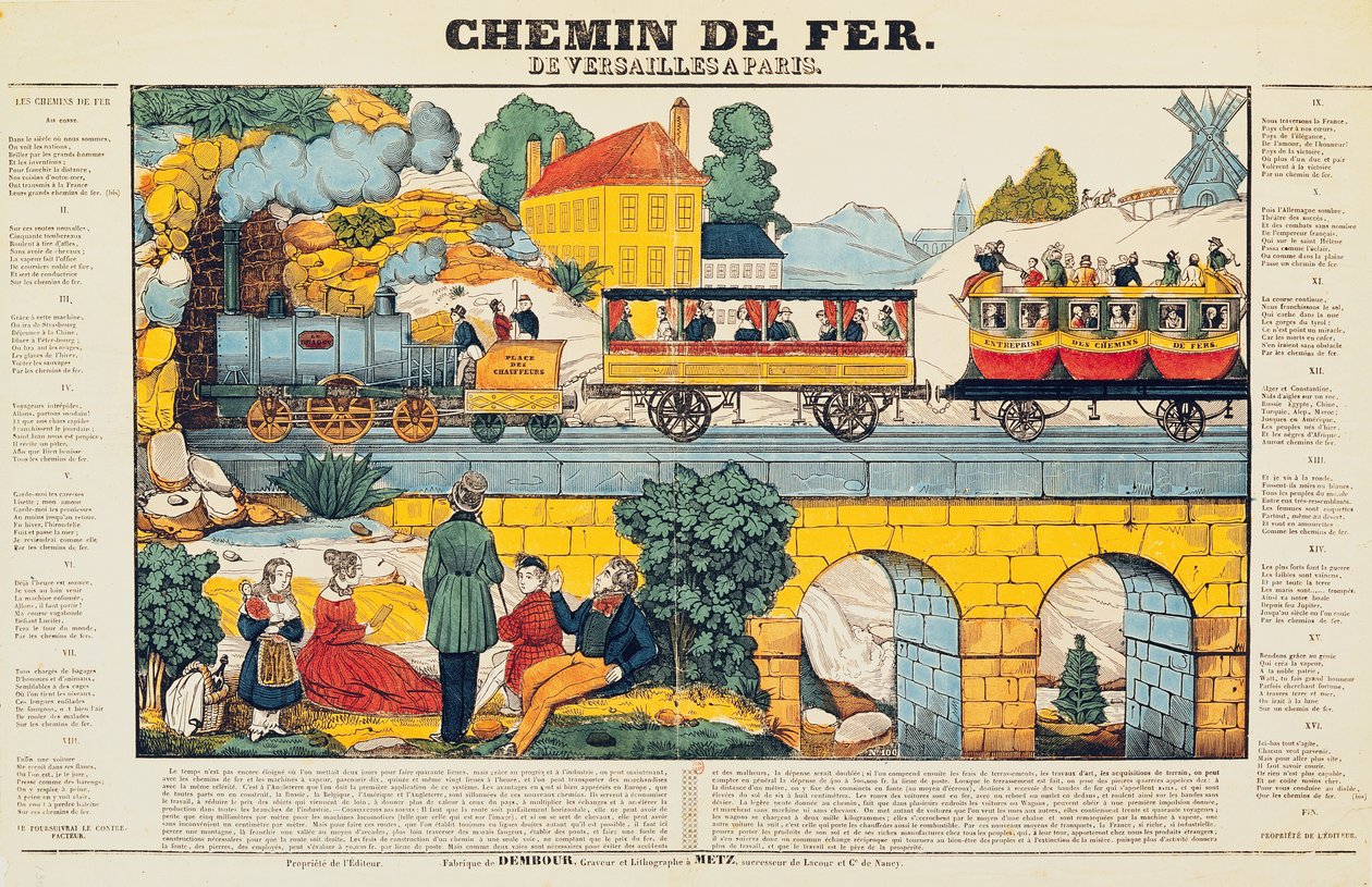 Järnvägen från Versailles till Paris av French School
