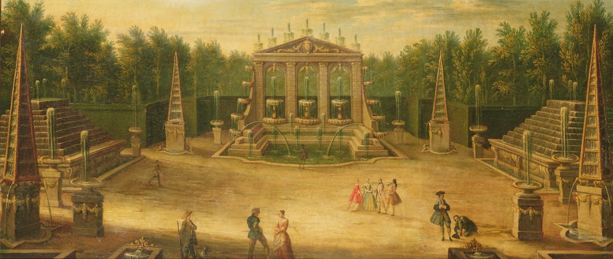 Vattengränden och drakfontänen, Versailles av French School
