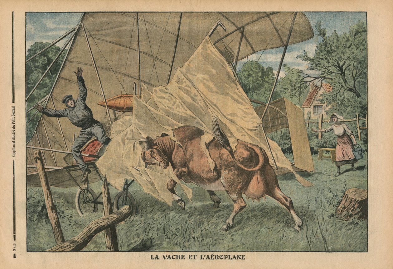 Kon och flygplanet, illustration från 