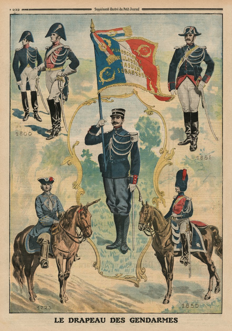 Gendarmes flagga, framsidans illustration från 