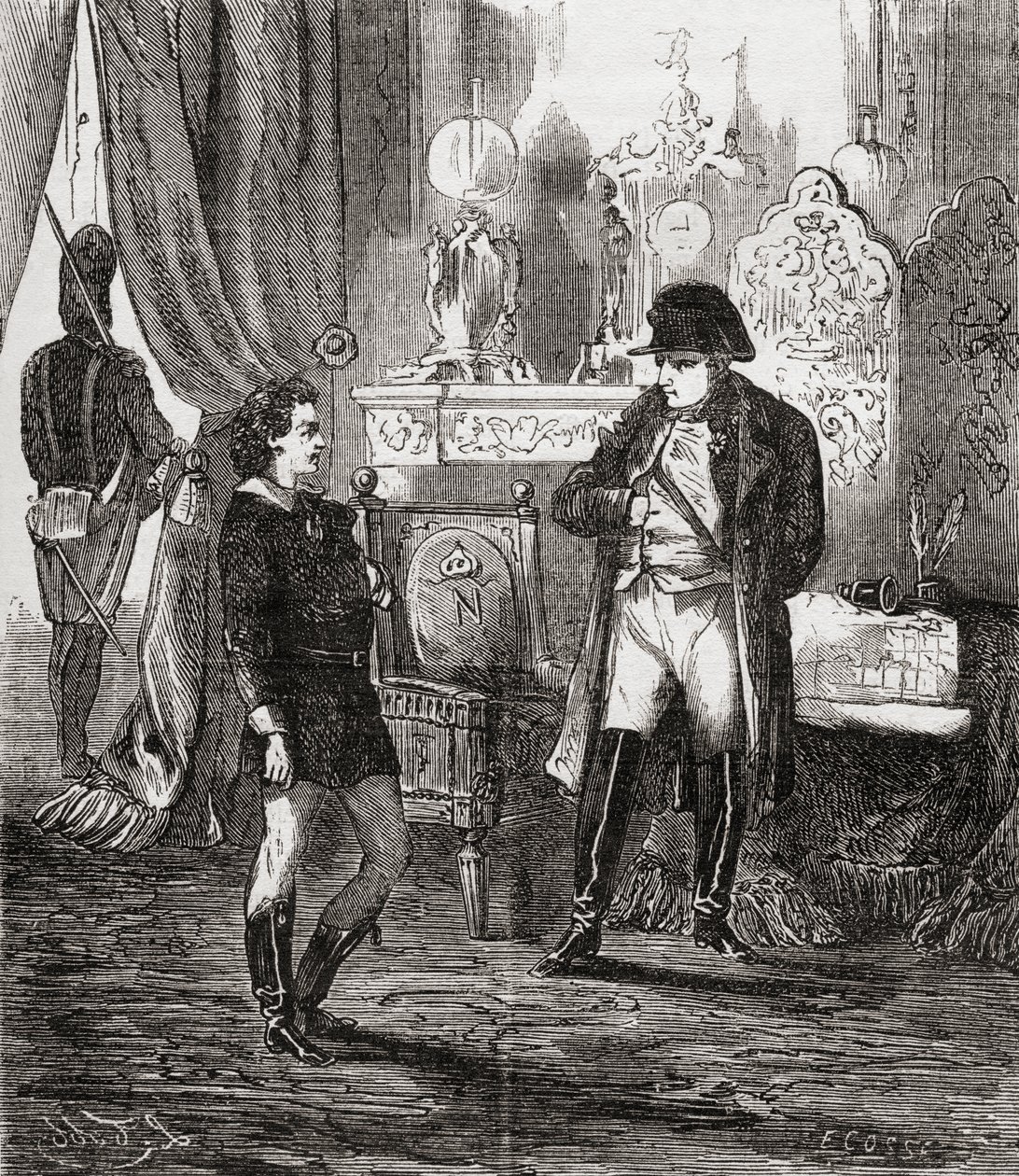 Förhöret av Friedrich Stabs efter hans misslyckade försök att mörda Napoleon I 1809, från 