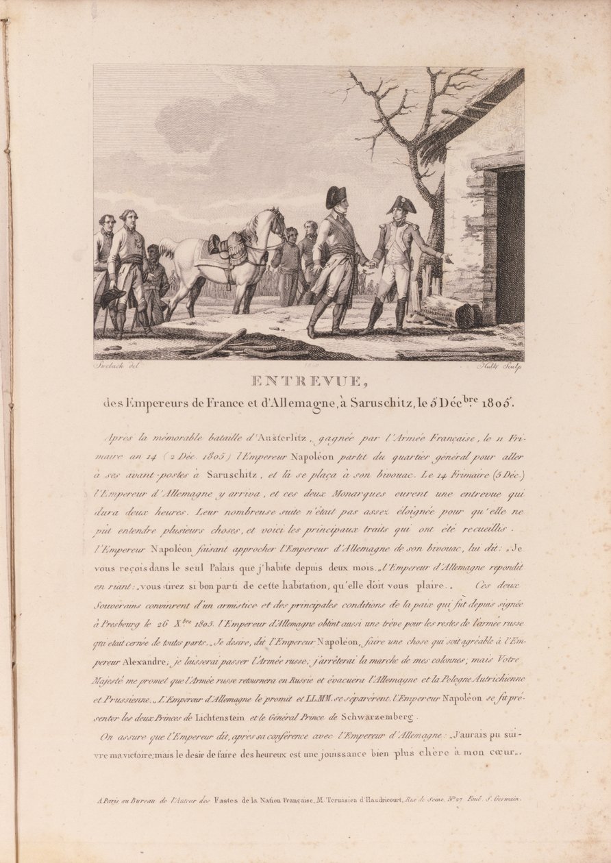 Mötet mellan befälhavarna för de franska och tyska styrkorna i Schitz den 5 december 1805 av French School