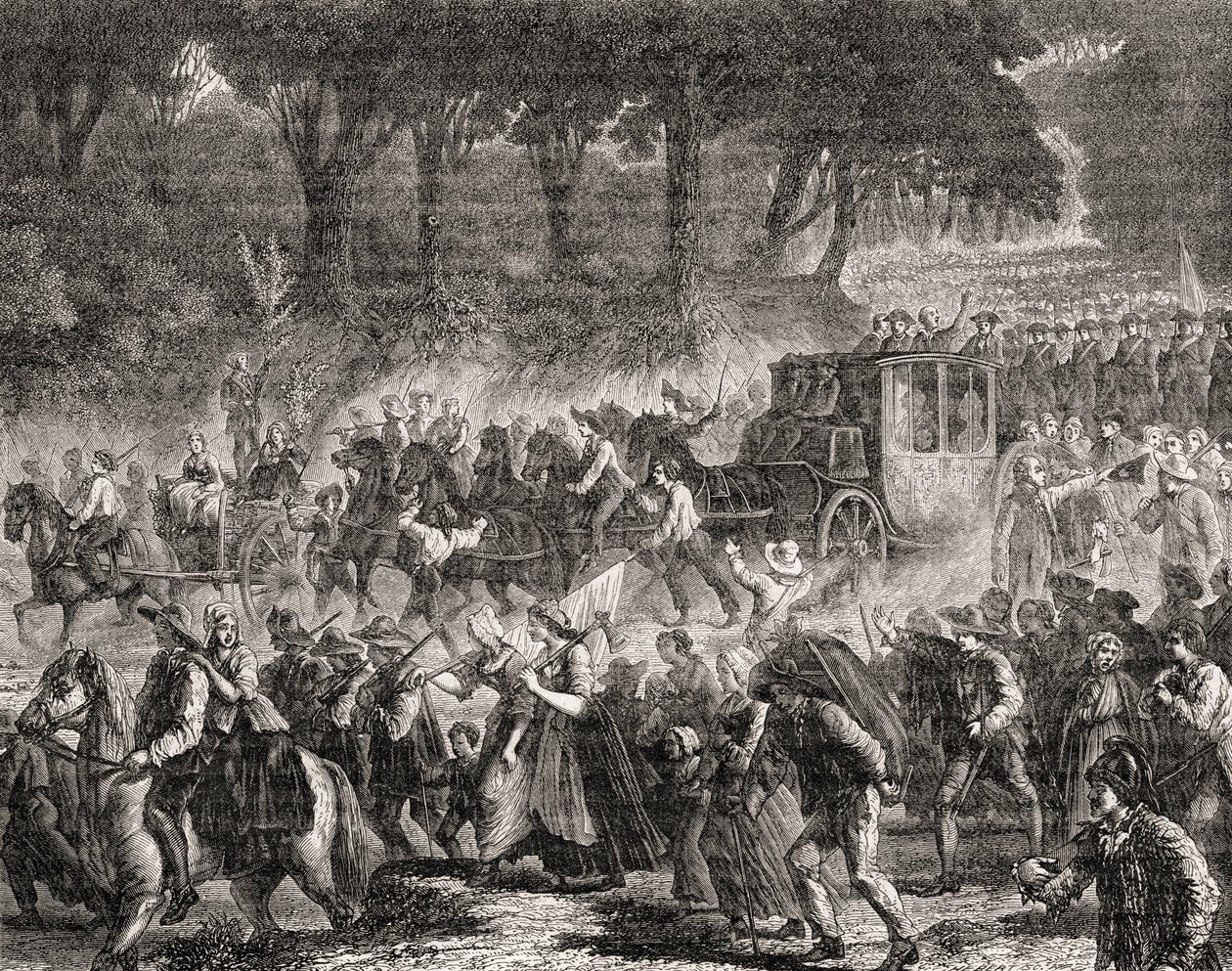 Den franska kungafamiljens återkomst till Paris 1791 av French School