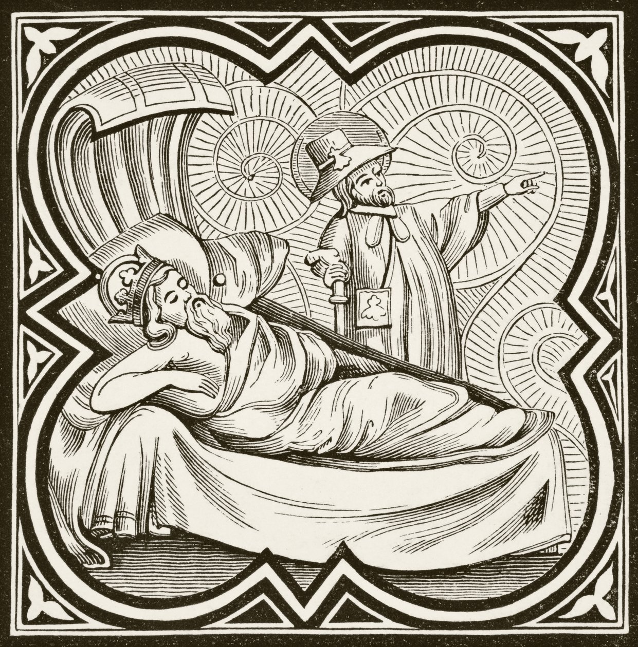 The vision of Charlemagne, från "Science and Literature in the Middle Ages" av Paul Lacroix (1806-84) publicerad i London 1878 av French School