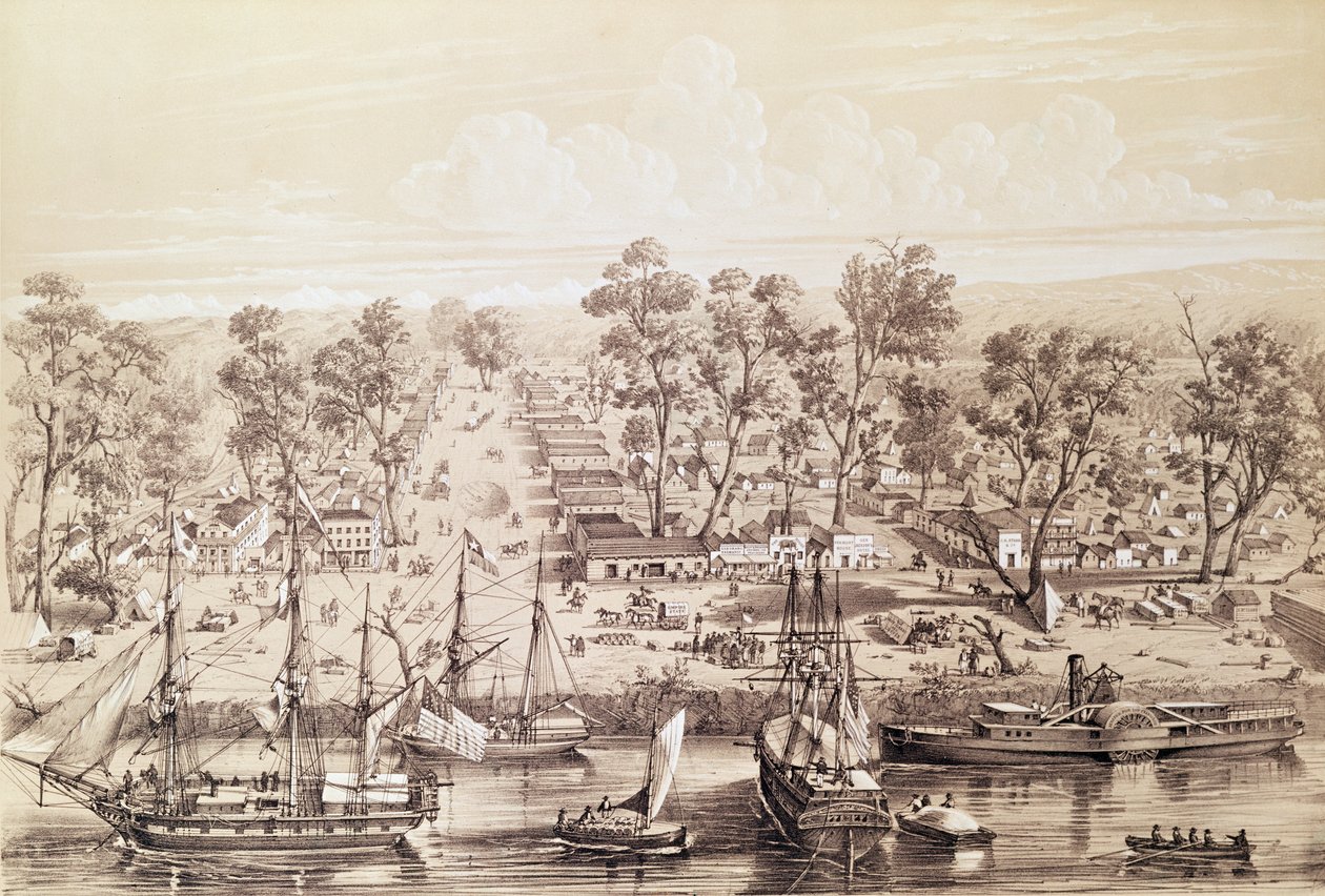 Staden Sacramento, 1820 av French School