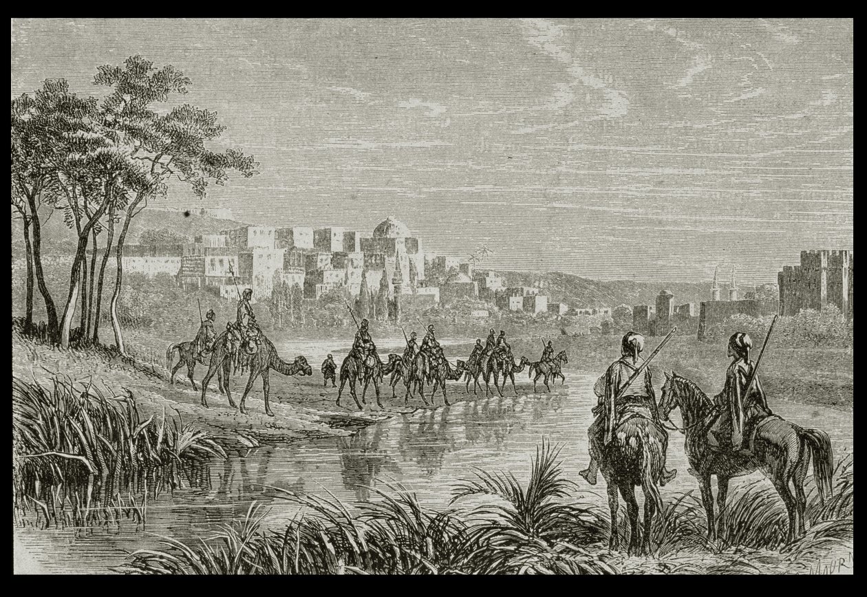 Tripoli på 1860-talet, graverat av Charles Maurand av French School