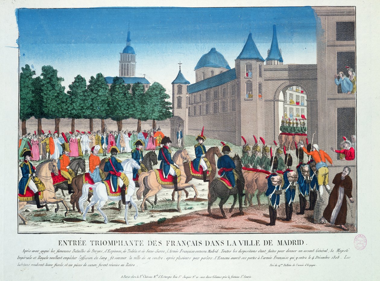 Fransmännens triumferande intåg i Madrid den 4 december 1808 av French School