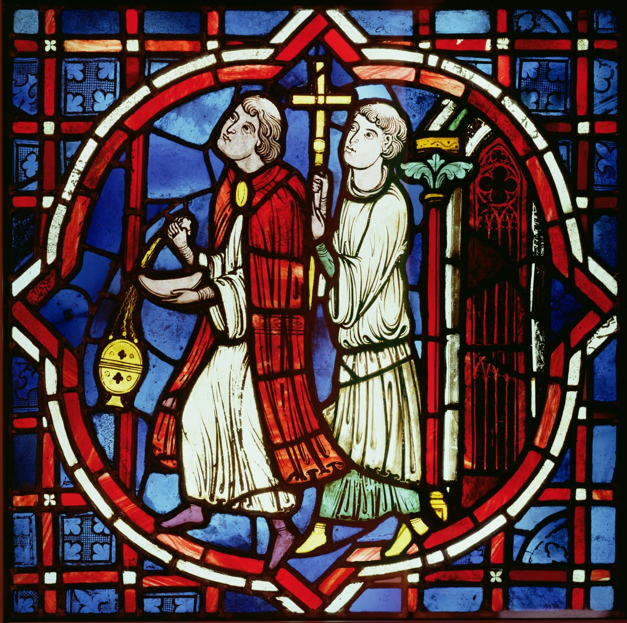 Två kyrkliga gestalter, 1205-15 av French School