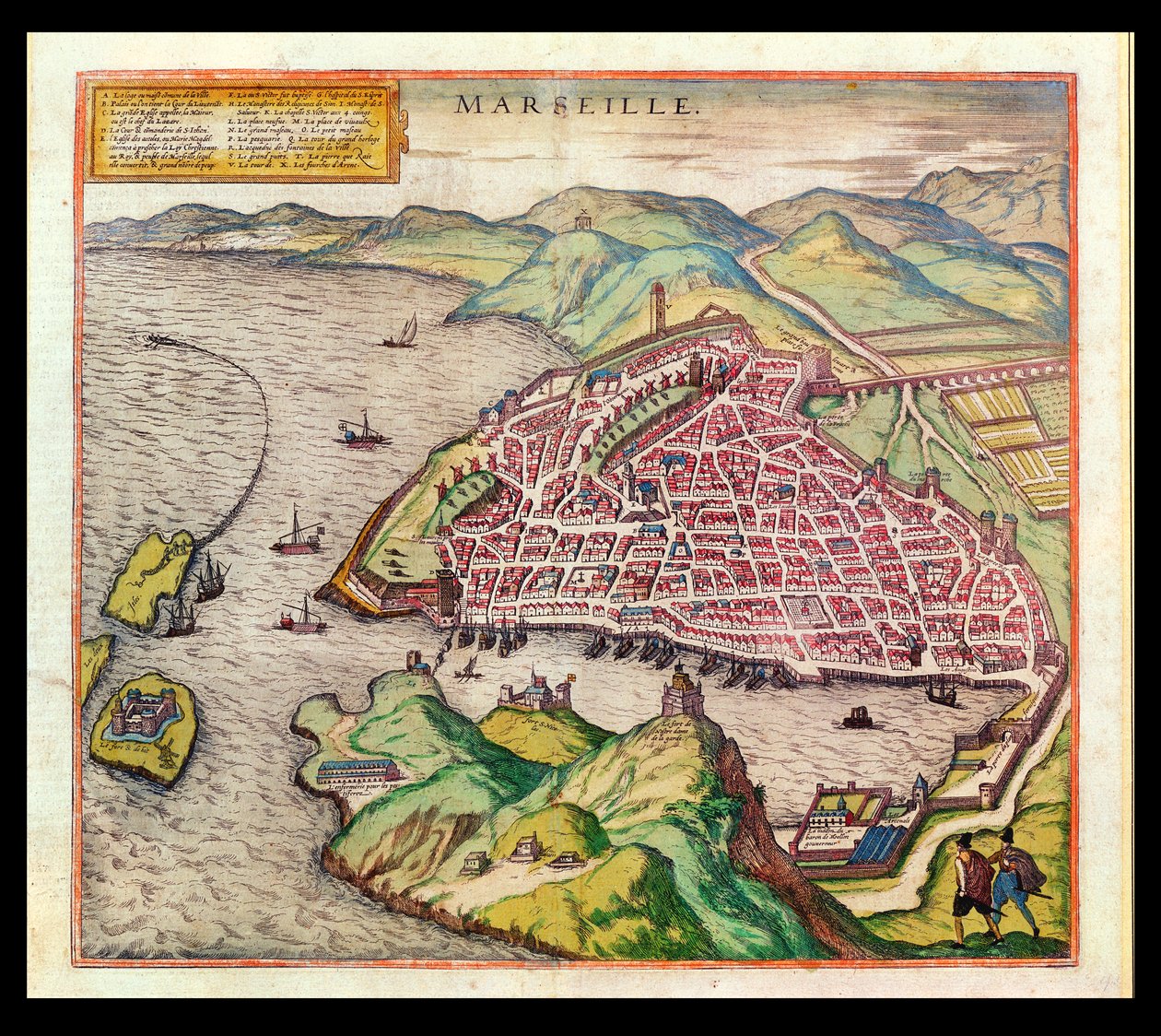 Vy över Marseille, 1574 av French School