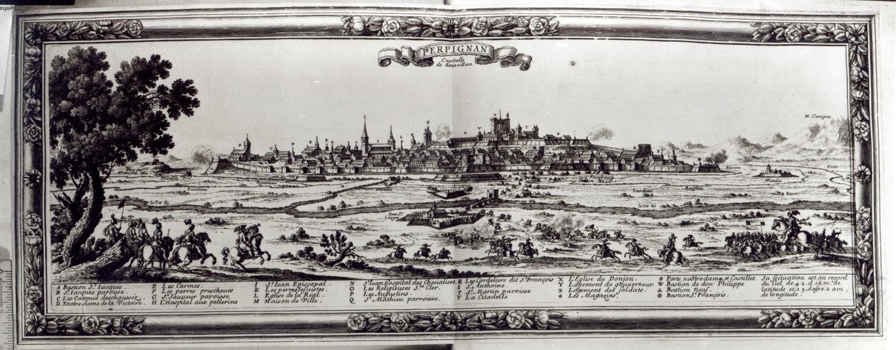 Utsikt över Perpignan, södra Frankrike, ca 1645 av French School