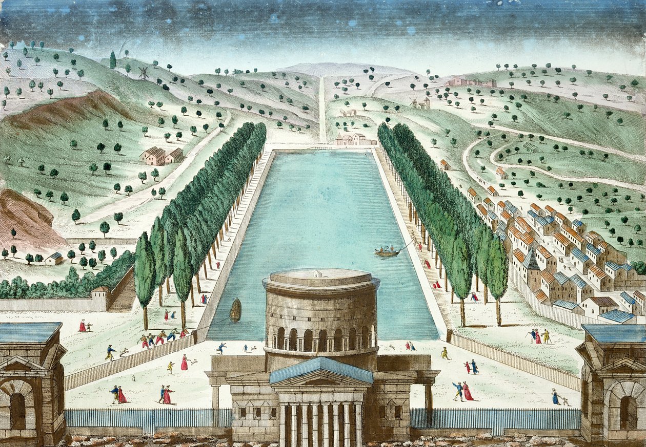 Utsikt över Barriere Saint-Martin och bassängen av Canal de l