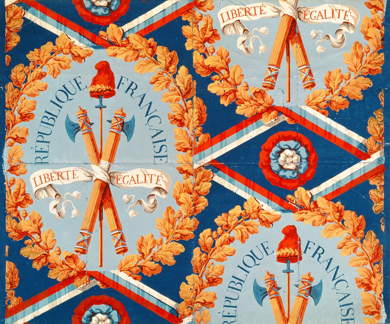 Tapeter med franska revolutionära symboler, 30 juni 1793 av French School
