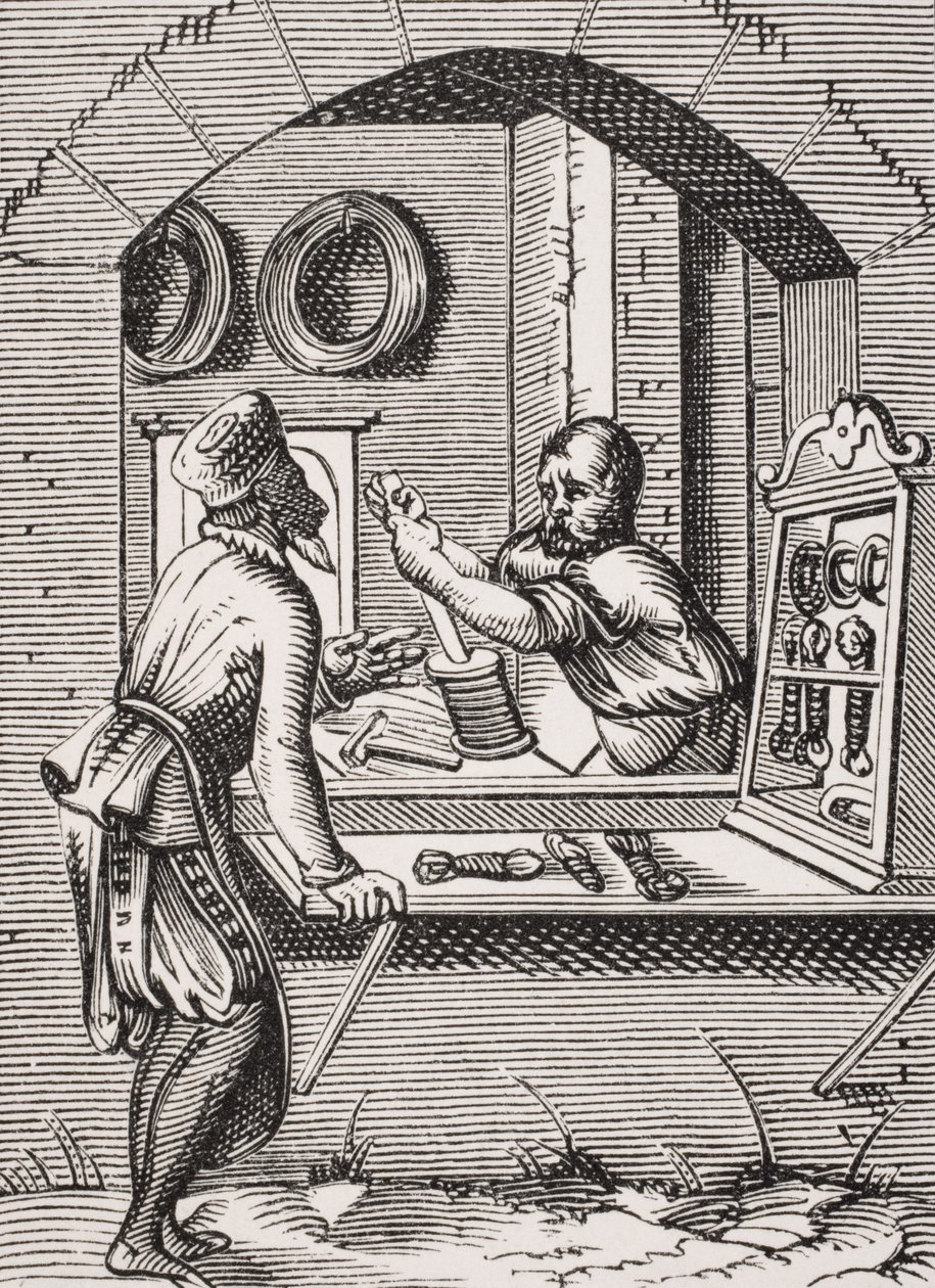 Trådarbetare, efter ett träsnitt av Jost Amman (1539-91) från 