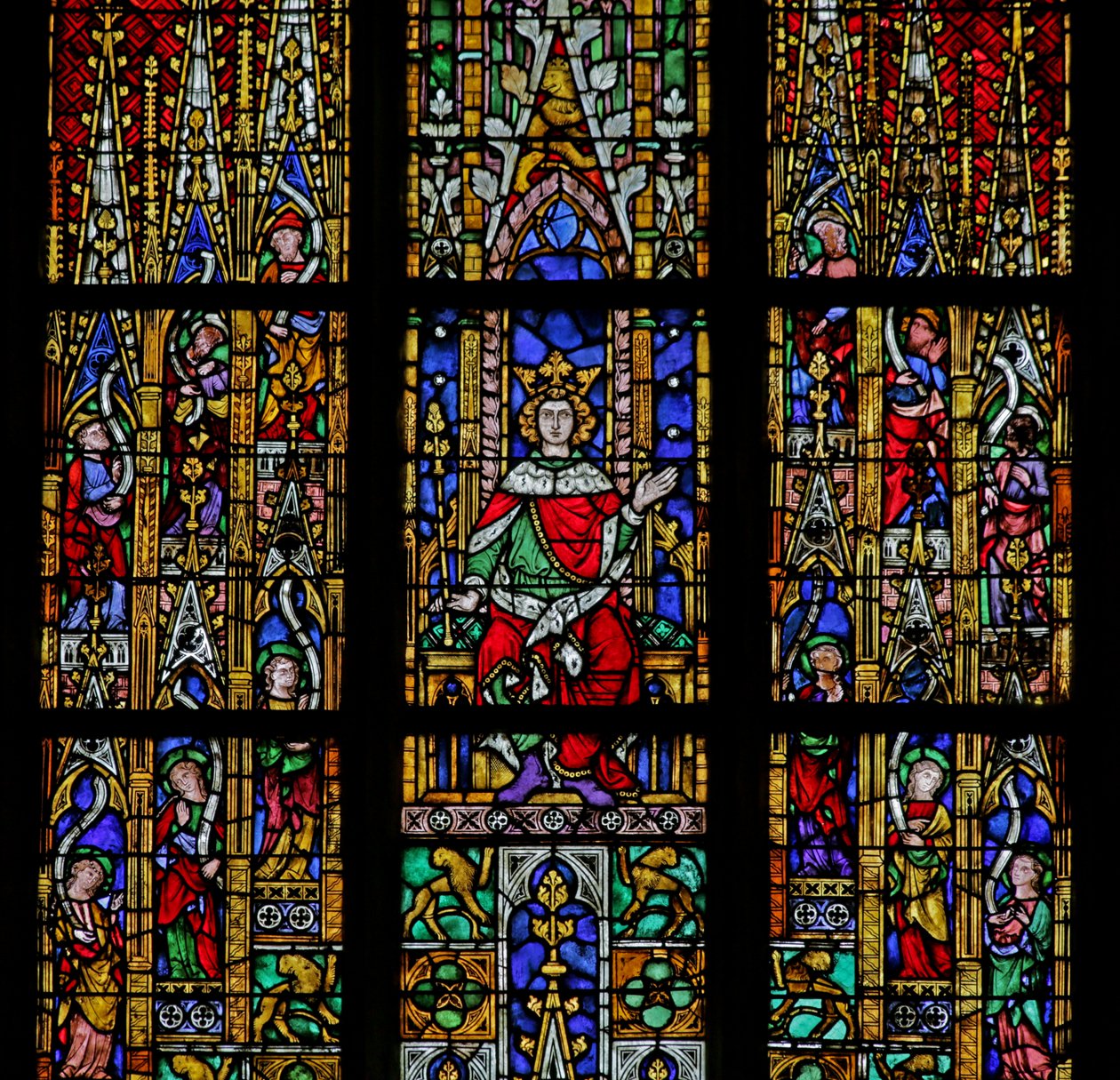 Dirisha linaloonyesha Sulemani akiwa ametawazwa, c. 1320, karne ya 14-20 (zaidi ya kisasa) swed av French School