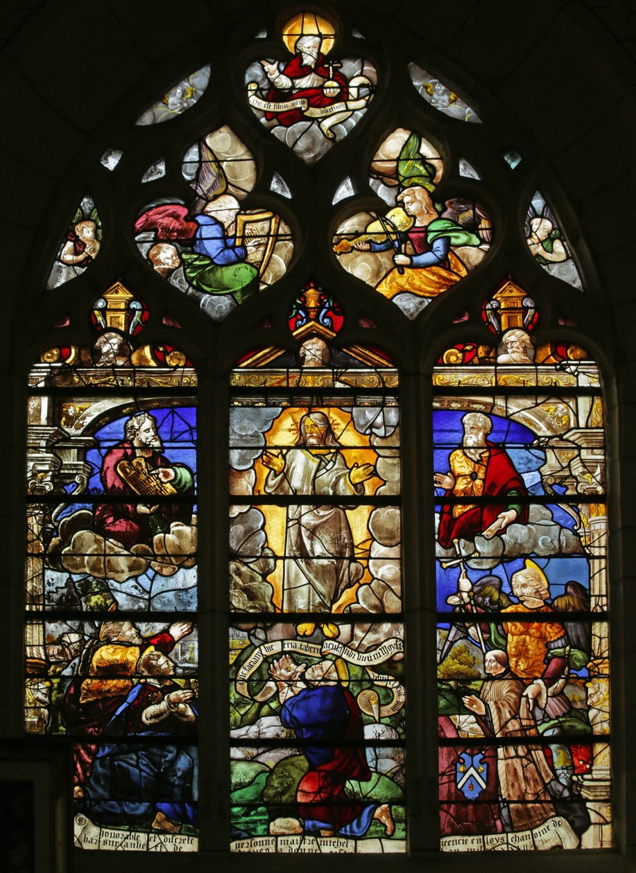 Fönster som visar förvandlingen, 1500-1900-talet av French School
