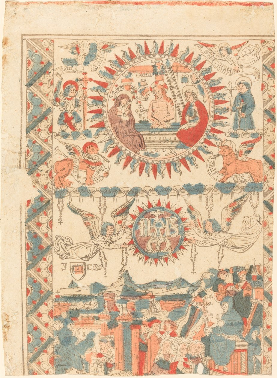 Saint Bonaventure anländer och predikar i Lyon av French 15th Century