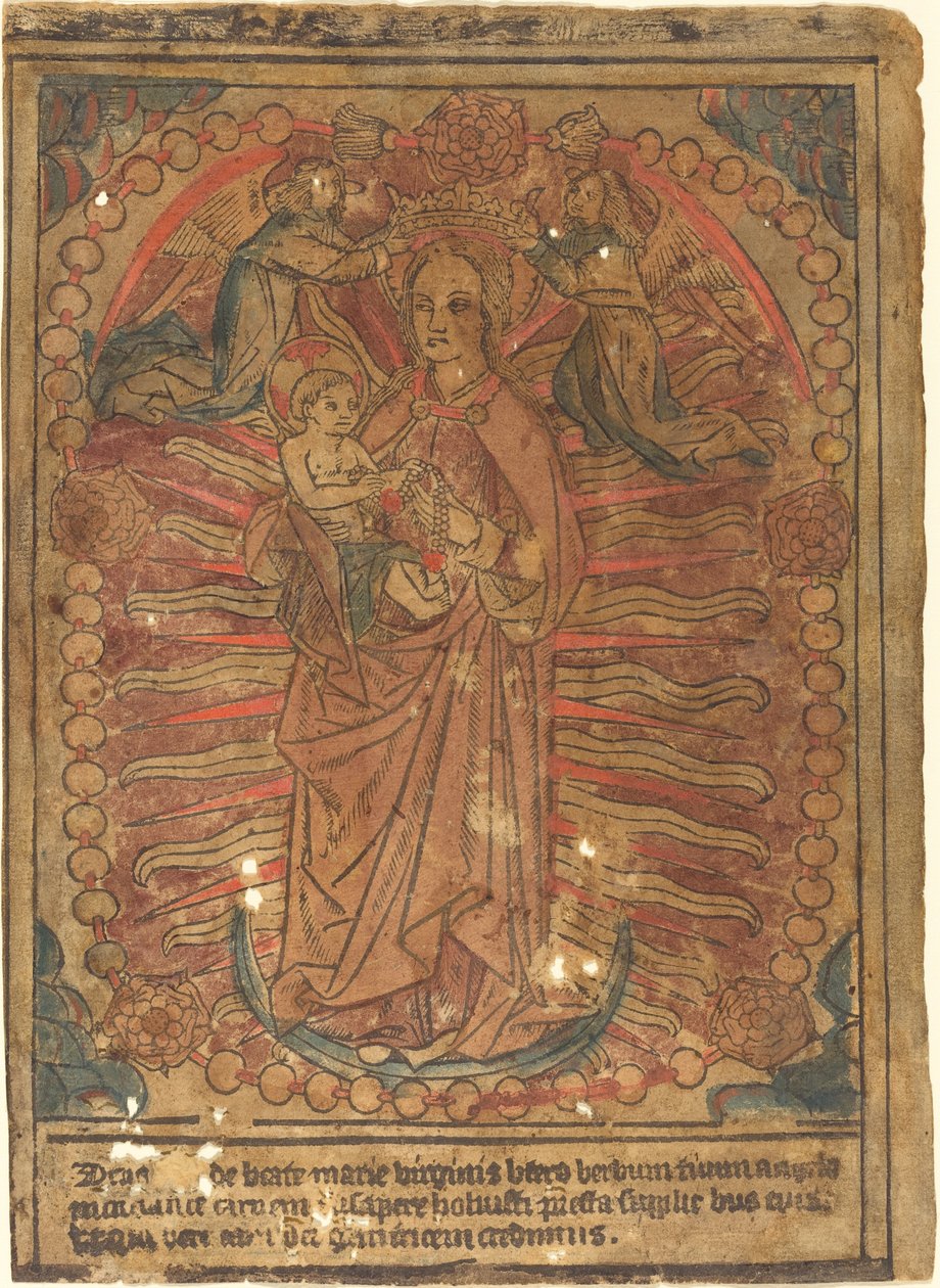 Madonnan och barnet i en radband av French 15th Century