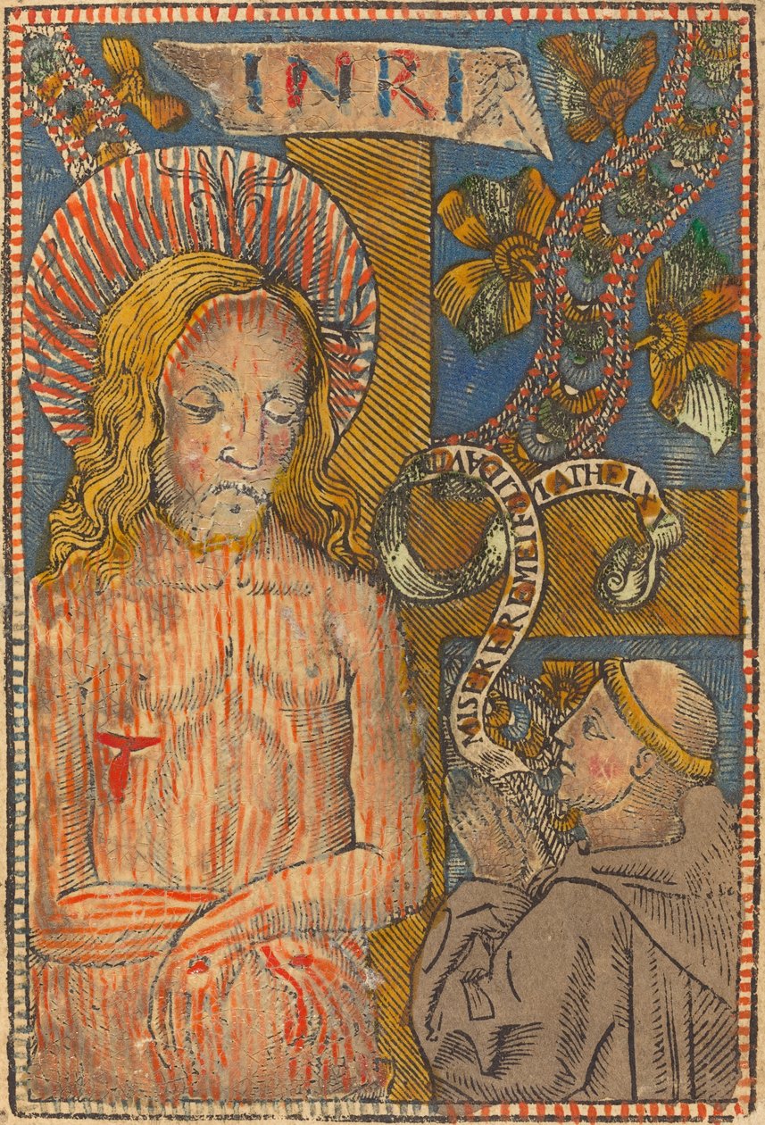 Sorgens man med en franciskaner av French 15th Century