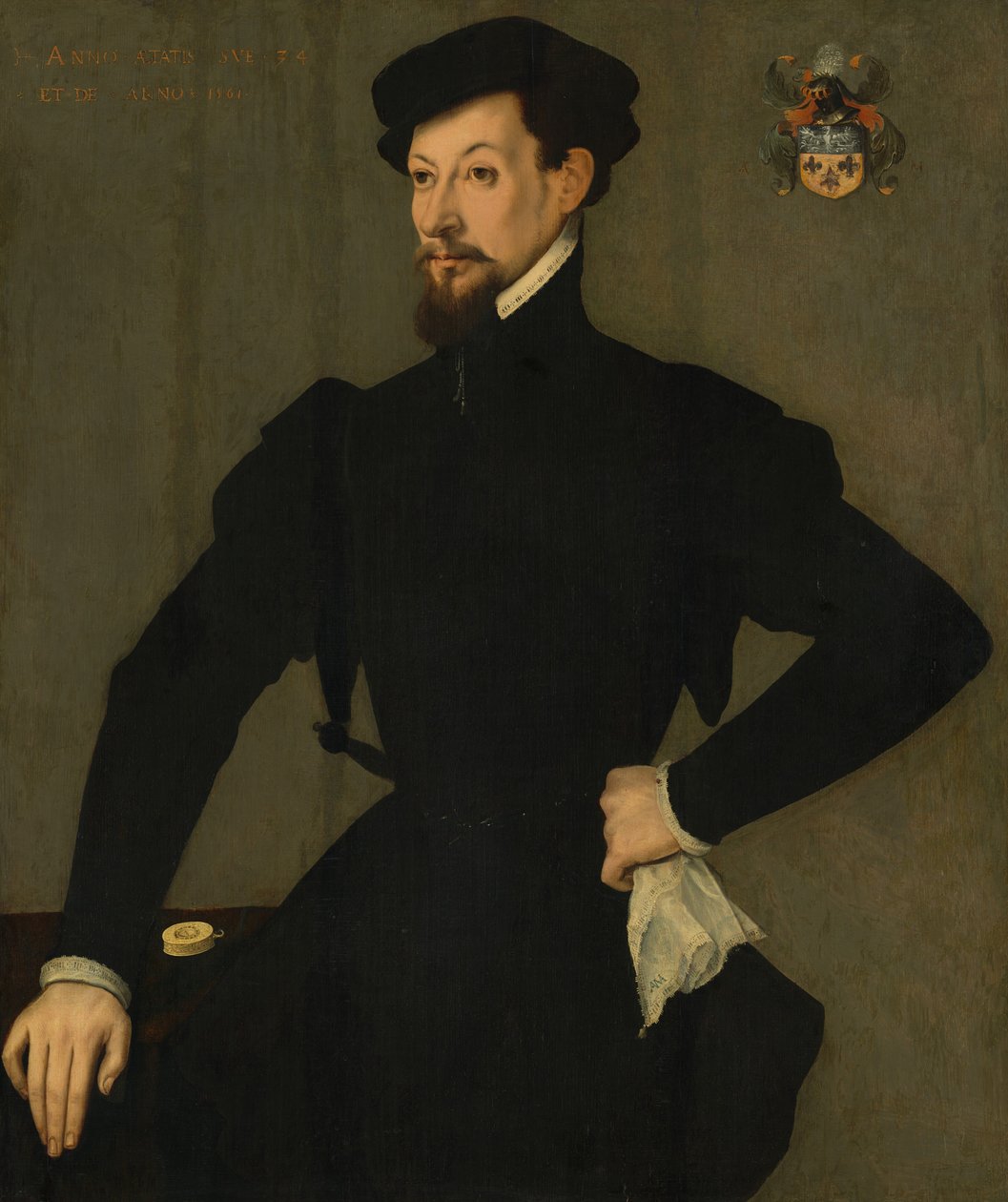 Porträtt av en medlem av familjen Quaratesi av French 16th Century