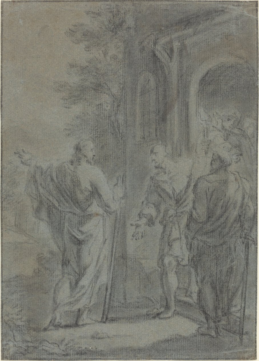 Figurer (Kristus kallar en av apostlarna?) av French 17th Century