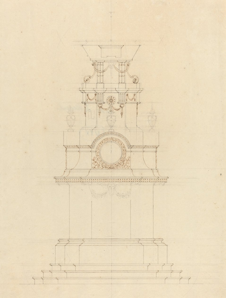 Design för en katafalk av French 18th Century