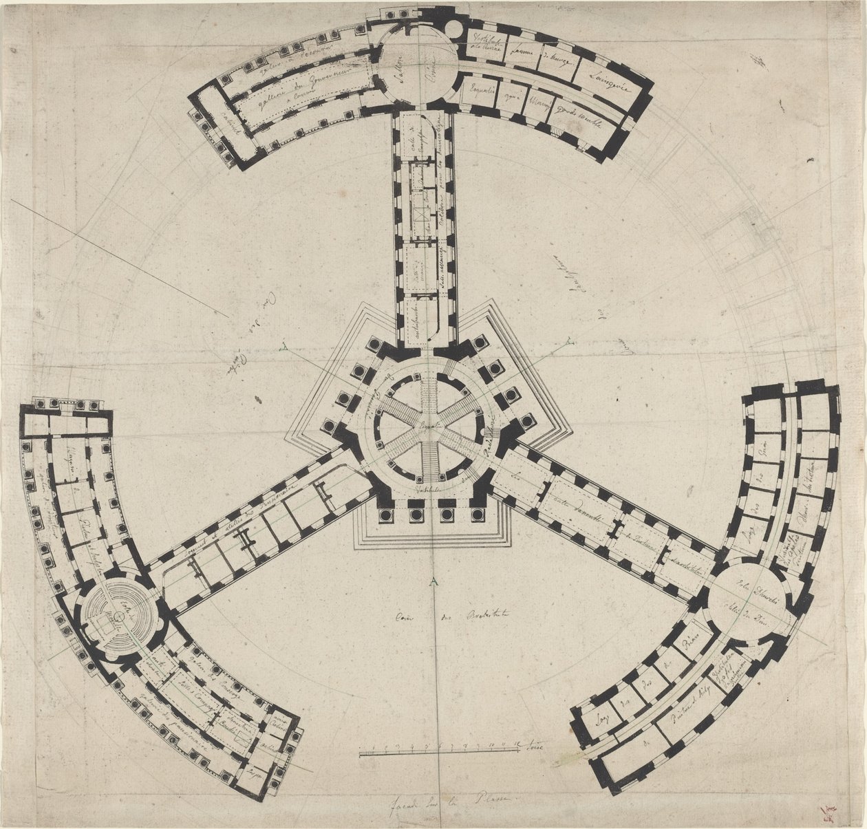 Grundplan för en konstakademi av French 18th Century