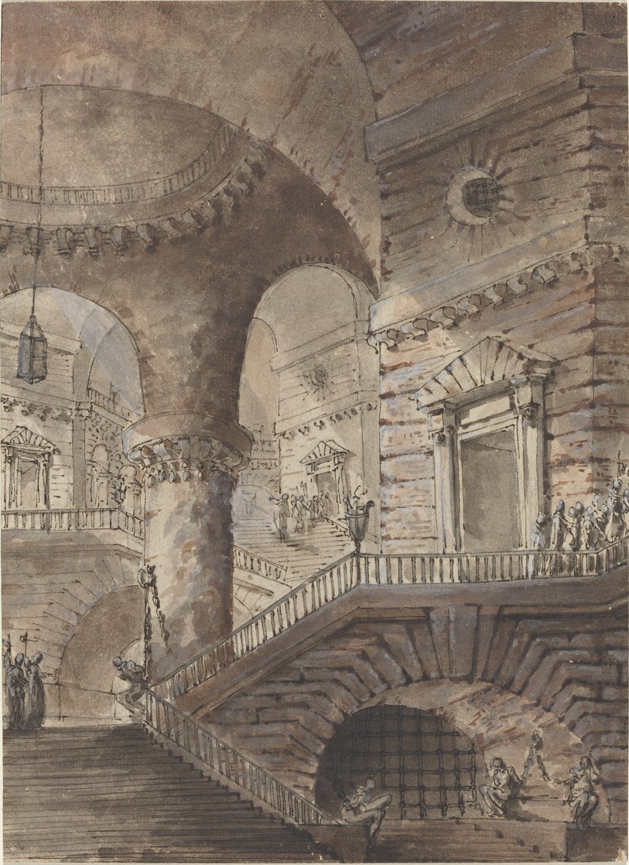romerskt fängelse av French 18th Century Follower of Giovanni Battista Piranesi