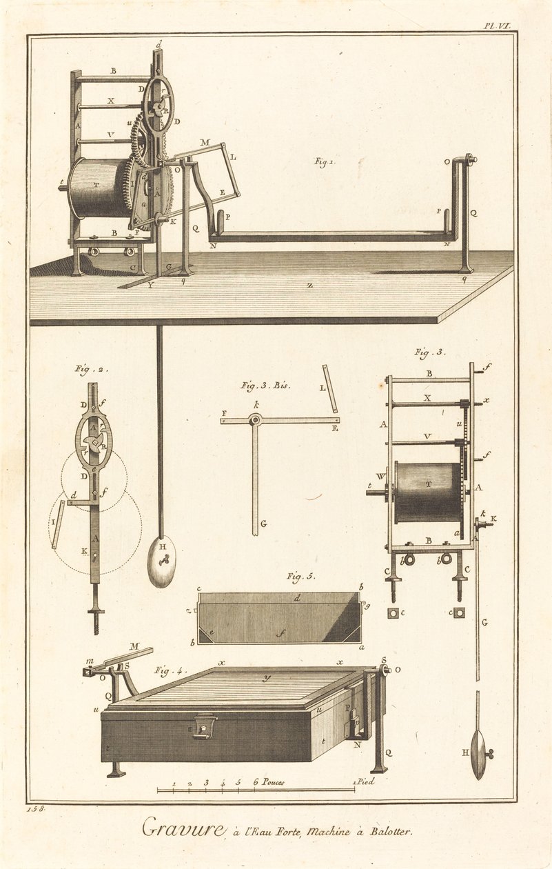 Etsning, Ballottermaskin: pl. VII av French 18th Century after Robert Benard