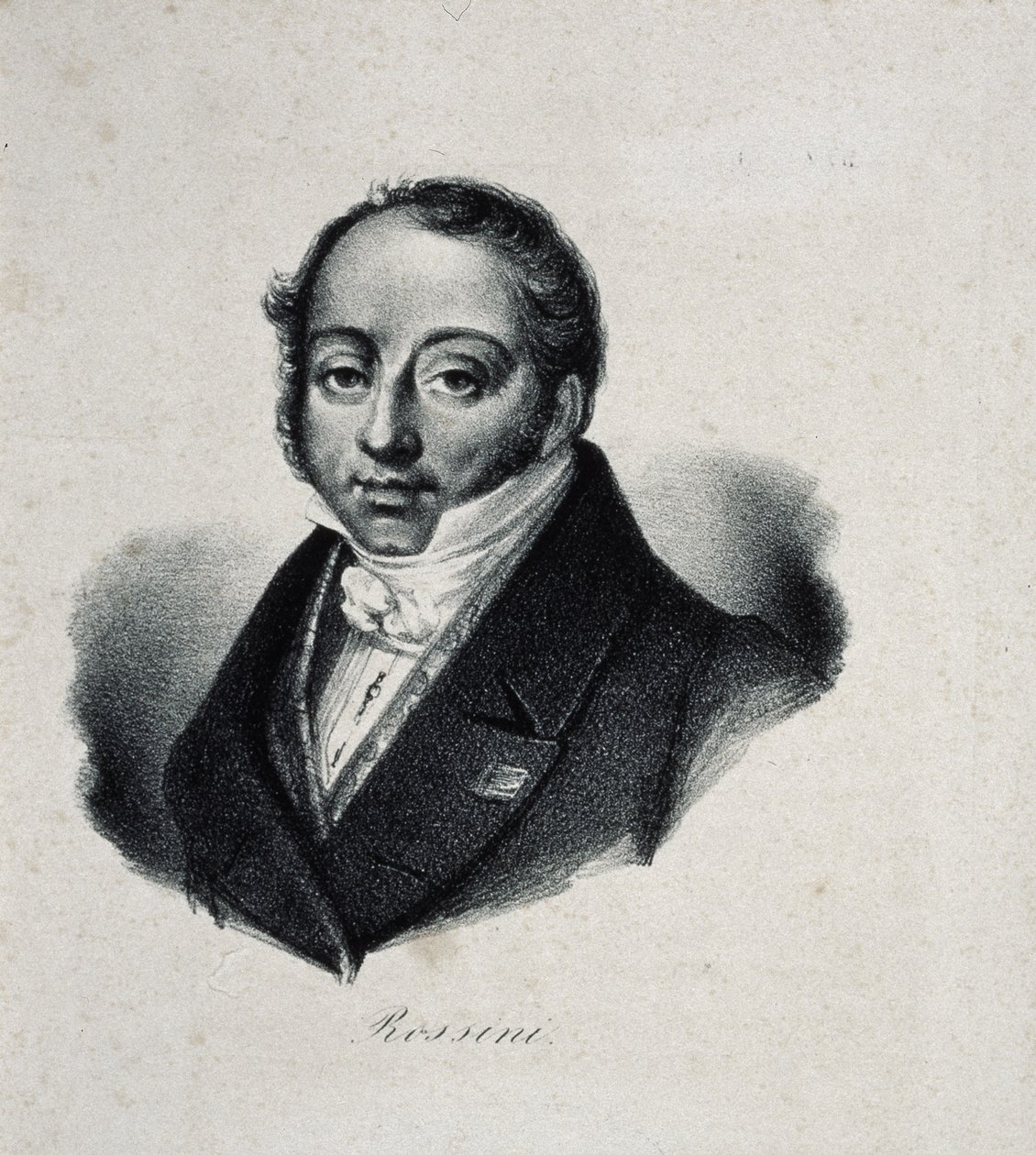 Porträtt av kompositören Gioachino Antonio Rossini 1792-1868 av French Master