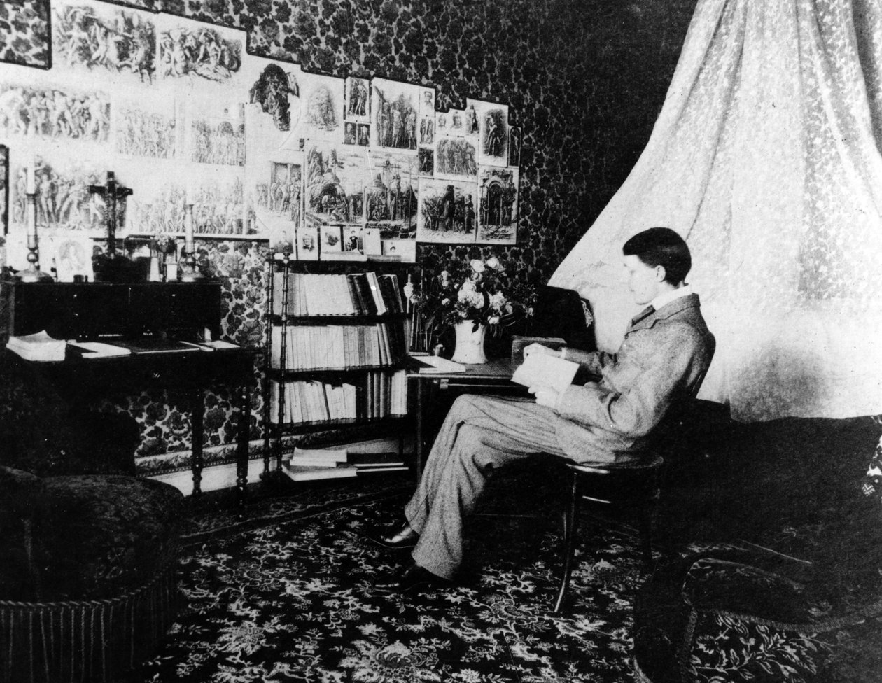 Aubrey Beardsley på Cosmopolitan Hotel, Menton, Frankrike, 1898 av French Photographer