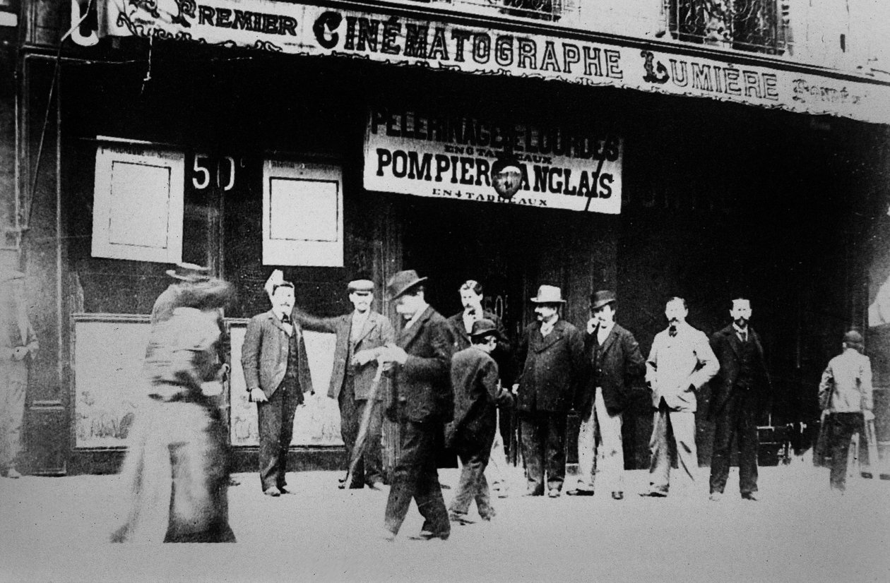 "Cinematographe Lumiere", den första biografen i Paris av French Photographer