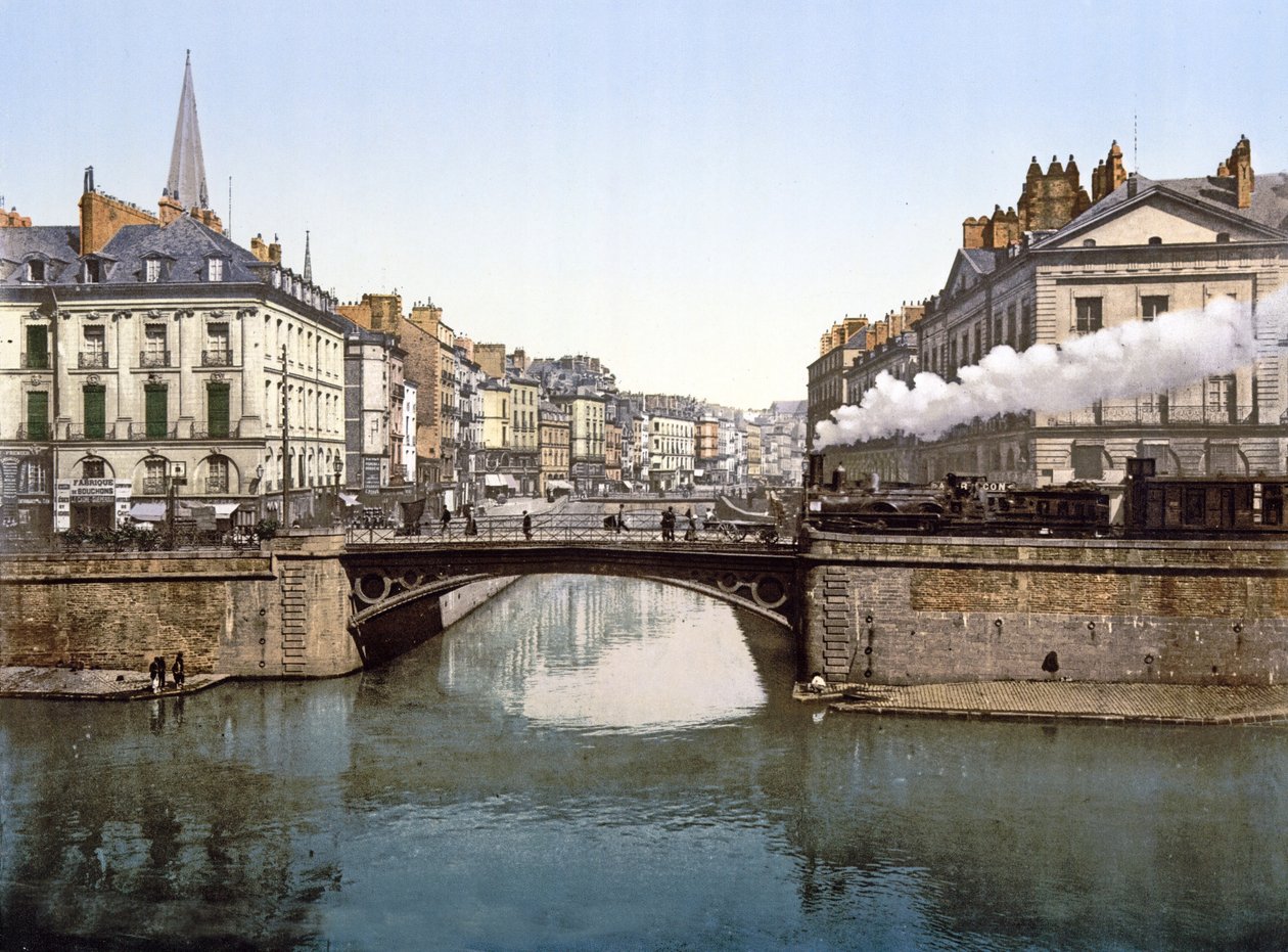 Sammanflödet av Edre och Loire i Nantes, 1890-1900 av French Photographer