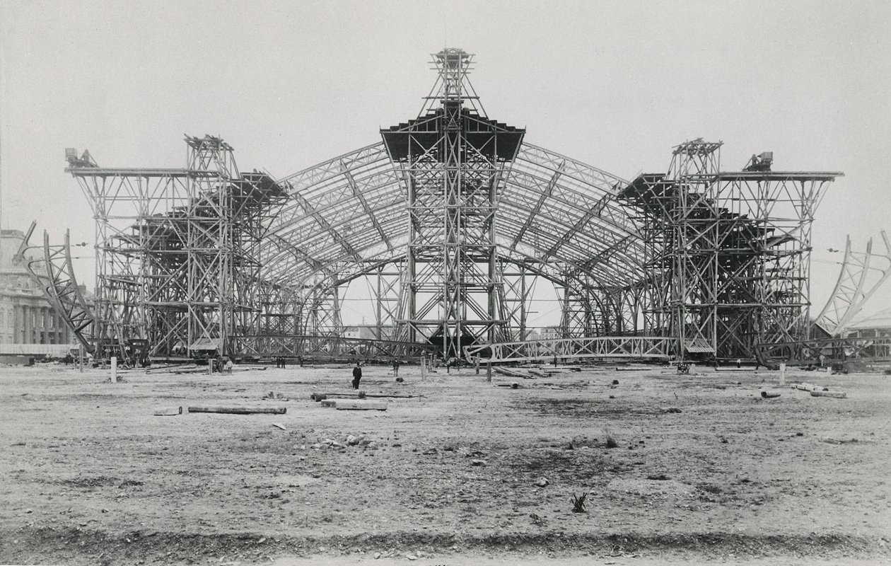 Konstruktion av Galerie des Machines för Exposition Universelle 1889 av French Photographer