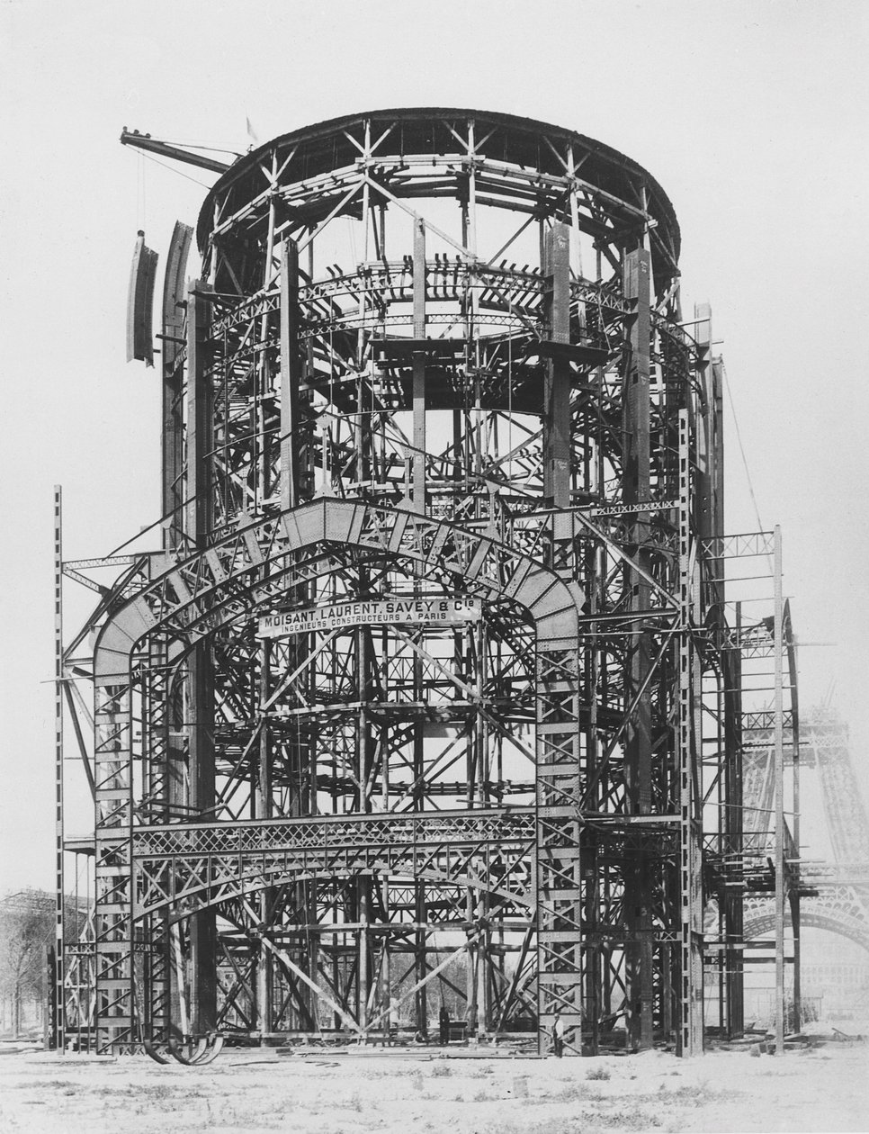 Konstruktion av Grand Dome Central för Exposition Universelle, Paris, 1888 av French Photographer