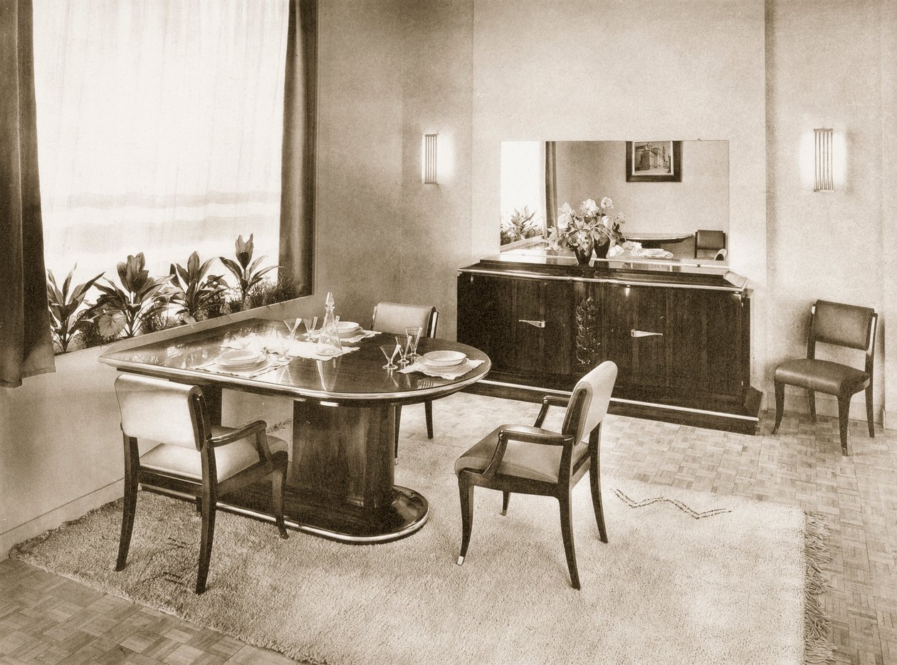 Matsal från Ensembles Mobiliers, pub. 1937. av French Photographer