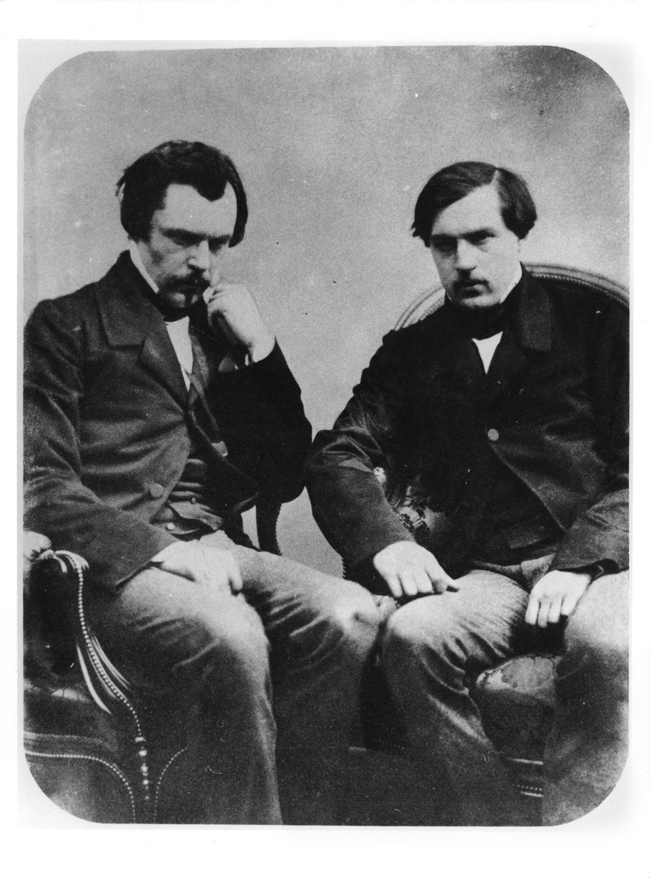 Edmond Louis Antoine Huot de Goncourt (1822-96) och Jules Alfred Huot de Goncourt (1830-70) (daguerreotypi) av French Photographer